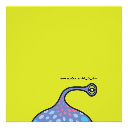 Cartoon Monster Alien Halloween Party Invitation