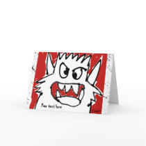 Cartoon Monster Personalized Greeting cards by monsterzoo Cartoon Monster Personalized Greeting cards