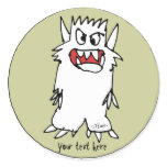 Cartoon Monster Personalized Round Stickers