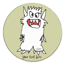 Cartoon Monster Personalized Round Stickers stickers