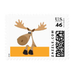 Cartoon moose - yellow with white background postage stamps