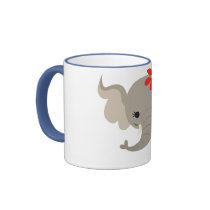 Cartoon Mother Elephant and Calf Mug
