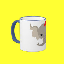 Cartoon Mother Elephant and Calf Mug mugs