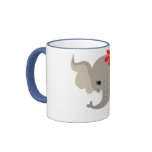 Cartoon Mother Elephant and Calf Mug
