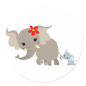 Cartoon Mother Elephant and Calf Sticker by Lioness_Graphics Cartoon Mother Elephant and Calf Sticker