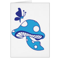 Cartoon Mushroom & Butterfly cards by sixteenthkid Cartoon Mushroom & Butterfly cards
