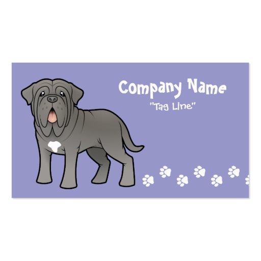 Cartoon Neapolitan Mastiff Business Card Templates