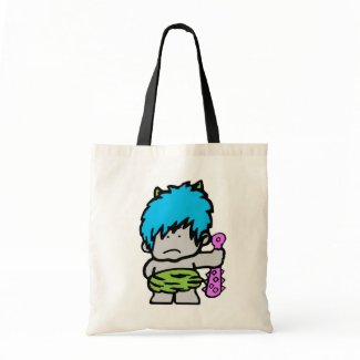Cartoon Neon Caveman Bag bag
