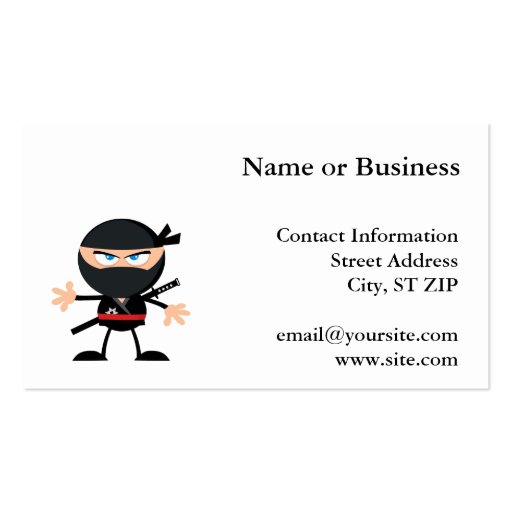 Cartoon Ninja Warrior Business Card (front side)