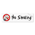 Cartoon No Smoking Sign bumper stickers