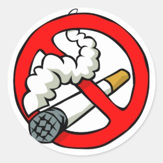 Cartoon No Smoking Sign Round Stickers