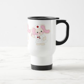 Cartoon Nurse Bunny Travel mug