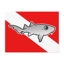Cartoon Nurse Shark Dive Flag postcards
