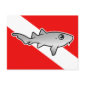 Cartoon Nurse Shark Dive Flag Postcard