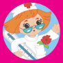 Cartoon Nurse Round Stickers Cartoon Nurse Round Stickers