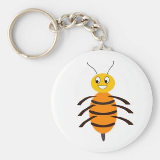Cartoon of a Busy Bee Keychains
