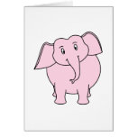 Cartoon of a Pink Elephant Card