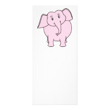 Cartoon of a Pink Elephant Rack Card Design