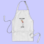 Cartoon of Chef with funny sayings aprons
