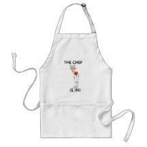 Cartoon of Chef with funny sayings Aprons
