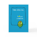 Cartoon Olive Love Greeting Card