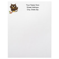 Cartoon Owl (brown) Letterhead Template