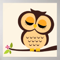 Cartoon Owl Children's Wall Art Posters