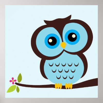 Childrens Wall  on Cartoon Owl Children S Wall Art Posters From Zazzle Com