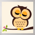 Cartoon Owl Children's Wall Art Posters
