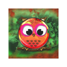 Cartoon Owl Design Canvas Prints