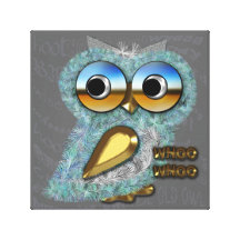 Cartoon Owl Design Stretched Canvas Prints