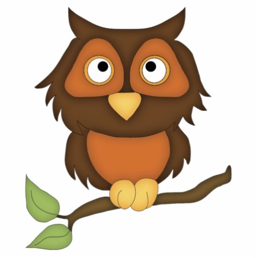 Cartoon Owl (mahogany) Photo Cutout | Zazzle