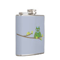 Cartoon Owl on a Branch Flasks