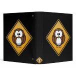 Cartoon Owl Warning Sign 3 Ring Binder