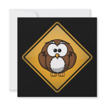 Cartoon Owl Warning Sign Custom Announcements