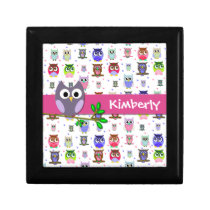 Cartoon Owls Tile Box gift boxes