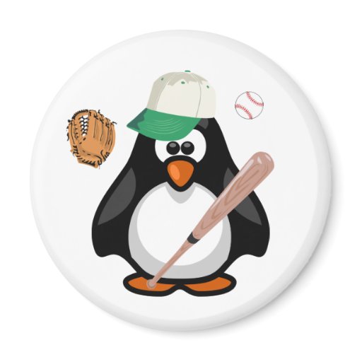 Cartoon Paddy Penguin Baseball Hat Bat Sports Zazzle
