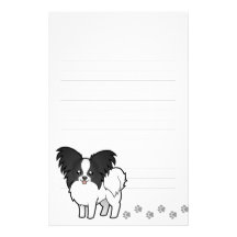 Cartoon Papillon Custom Stationery