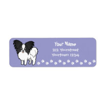 Cartoon Papillon Return Address Labels