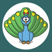 Cartoon Peacock Sticker stickers