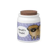 Cartoon Pekeingese (puppy cut) Candy Jar