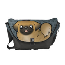 Cartoon Pekeingese (puppy cut) Messenger Bag