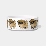 Cartoon Pekeingese (puppy cut) Cat Food Bowl