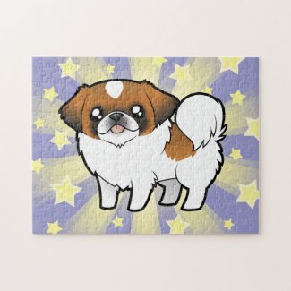 Cartoon Red Parti Puppy Cut Pekingese Jigsaw Puzzle Cartoon Red Parti Puppy Cut Pekingese Jigsaw Puzzle