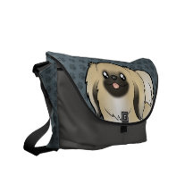 Cartoon Pekeingese (show cut) Messenger Bag