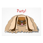 Cartoon Pekingese Dog Invites