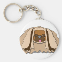 Cartoon Pekingese Dog Key Chains
