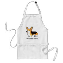 Cartoon Pembroke Welsh Corgi Apron