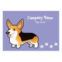 Cartoon Pembroke Welsh Corgi Business Cards