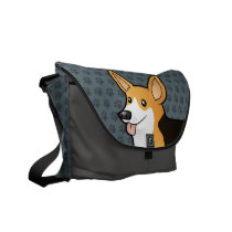 Cartoon Pembroke Welsh Corgi Messenger Bag